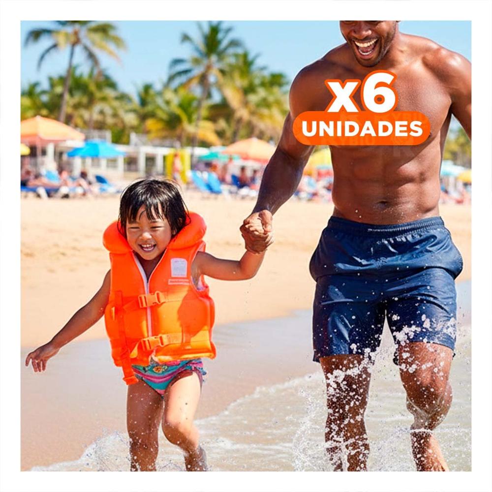 Pack6 Chaleco Seguro Infantil 58671np 50x47 CM para Piscina y Patio Y+Regalo Sticker