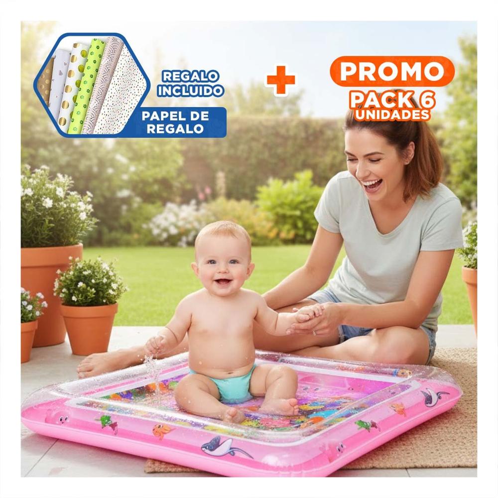 Pack6 Centro Inflable con Agua para Bebes Rosado Uso Seguro en el Hogar Y+Papel Regalo Pack6 Centro Inflable con Agua para Bebes Rosado Uso Seguro en el Hogar Y+Papel Regalo
