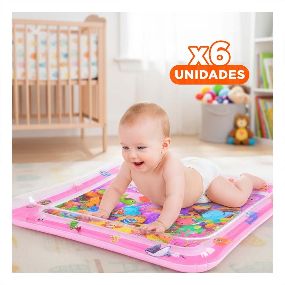 Pack6 Centro Inflable con Agua para Bebes Rosado Diseno Comodo Infantil Y+Regalo Sticker