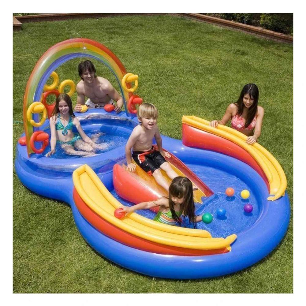 Centro de Juego Arcoiris Inflable para Ninos con Agua y Actividades Recreativas Centro de Juego Arcoiris Inflable para Ninos con Agua y Actividades Recreativas