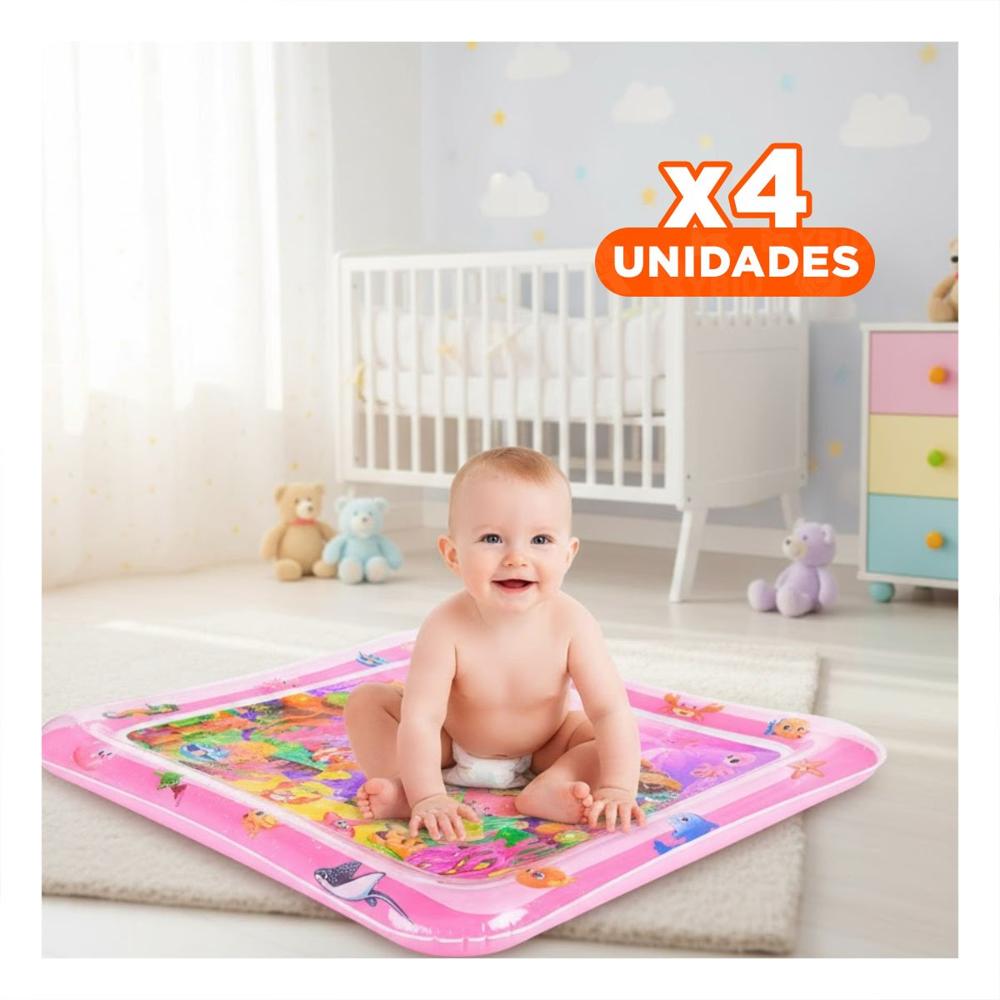 Pack4 Colchon Inflable con Agua para Bebes Rosado para Actividades Acuaticas Pack4 Colchon Inflable con Agua para Bebes Rosado para Actividades Acuaticas