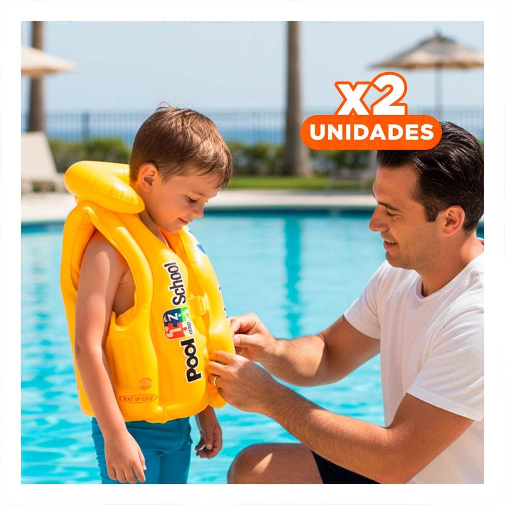 Pack2 Protector Flotante 58660EU 51x46 CM Chaleco para Diversión Activa Y+Regalo Sticker