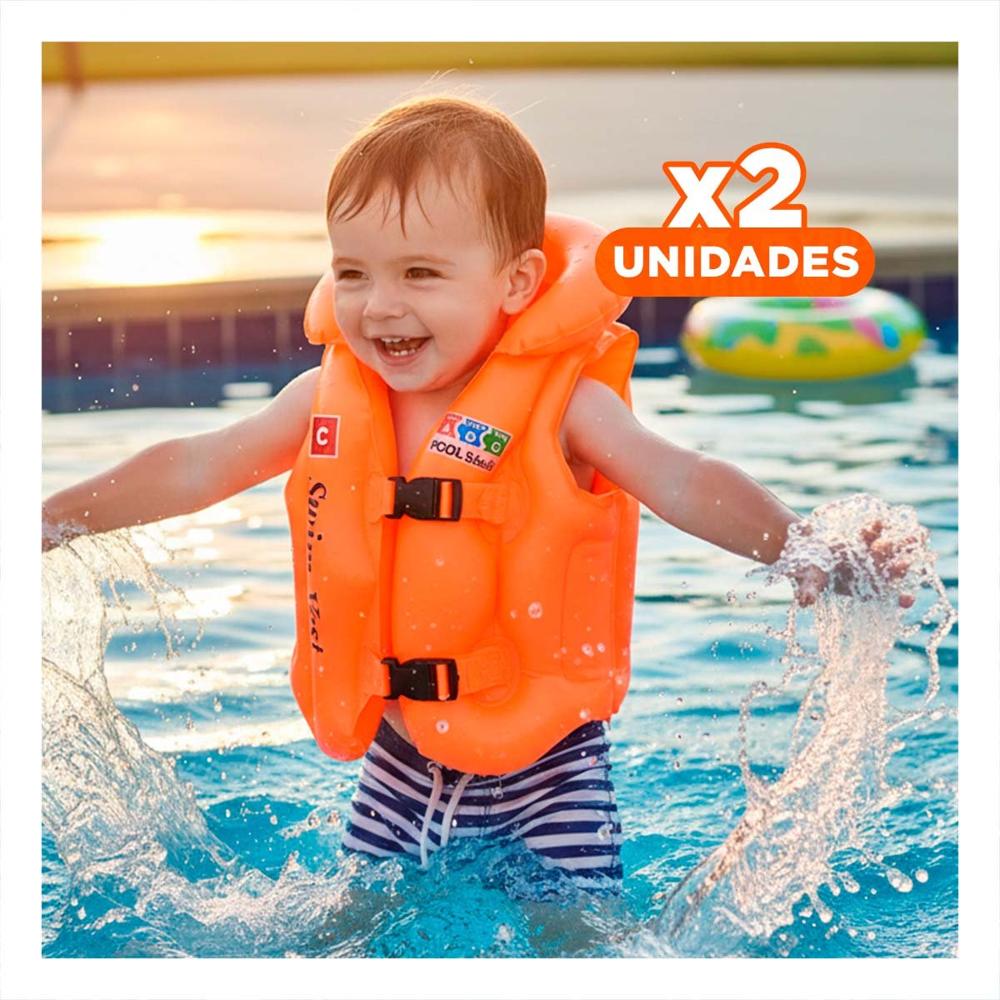 Pack2 Protector Flotante MG-4001A Anaranjado Chaleco para Diversion Activa Y+Regalo Sticker