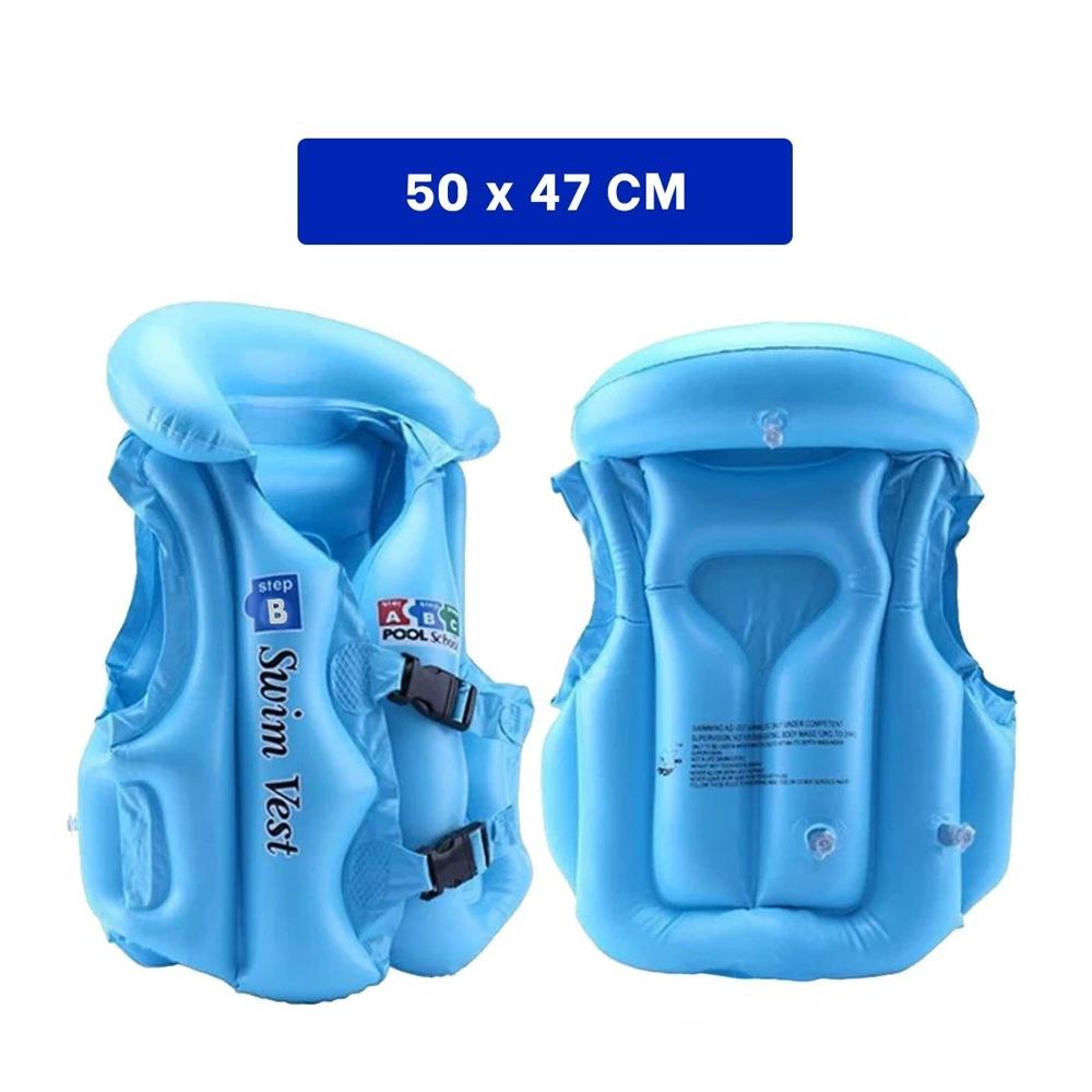 Flotador Infantil MG-4001A Celeste Chaleco para Juegos en Piscina Y+Papel Regalo