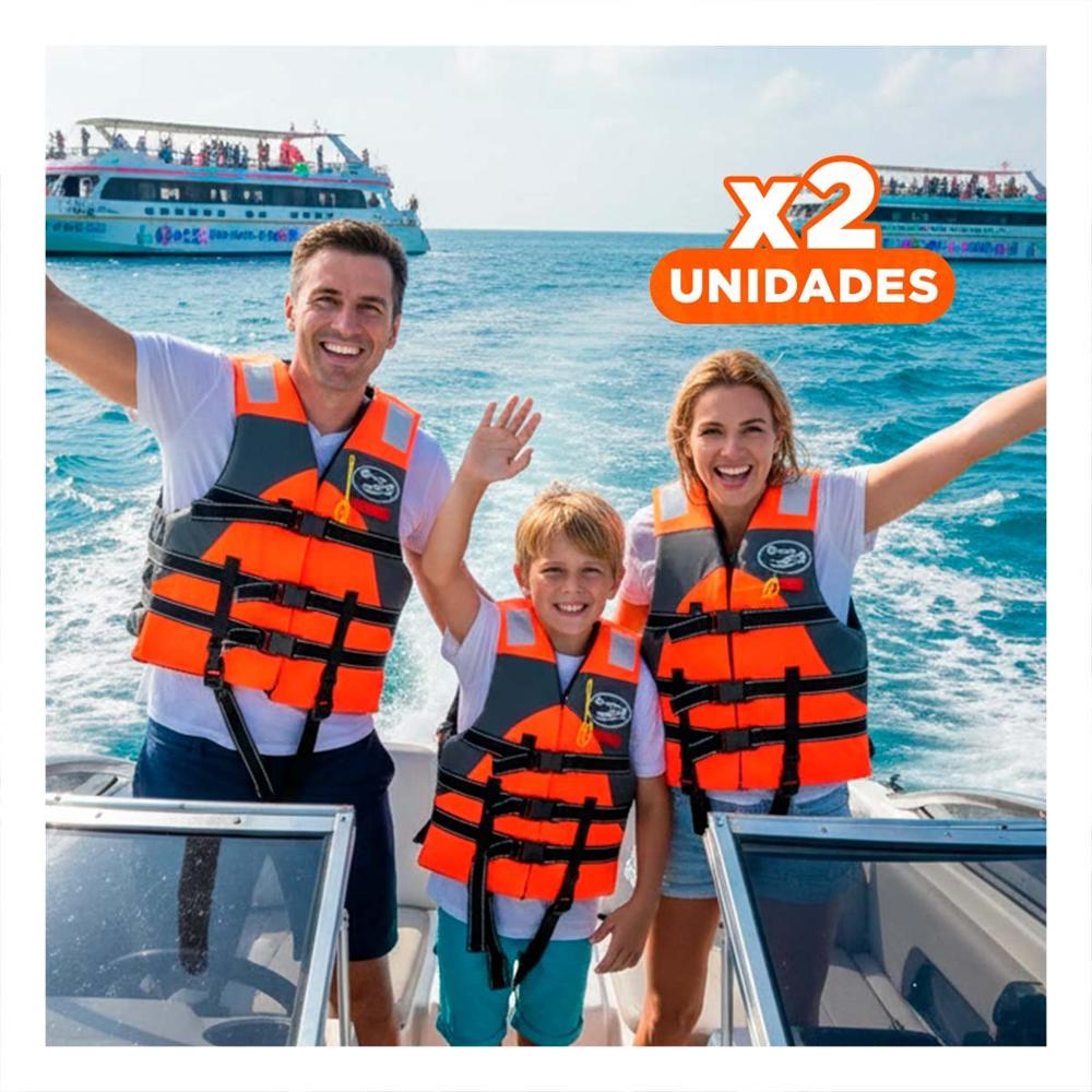 Pack2 Protector Flotante MG-L50 Talla XL Anaranjado Chaleco para Diversion Y+Regalo Sticker