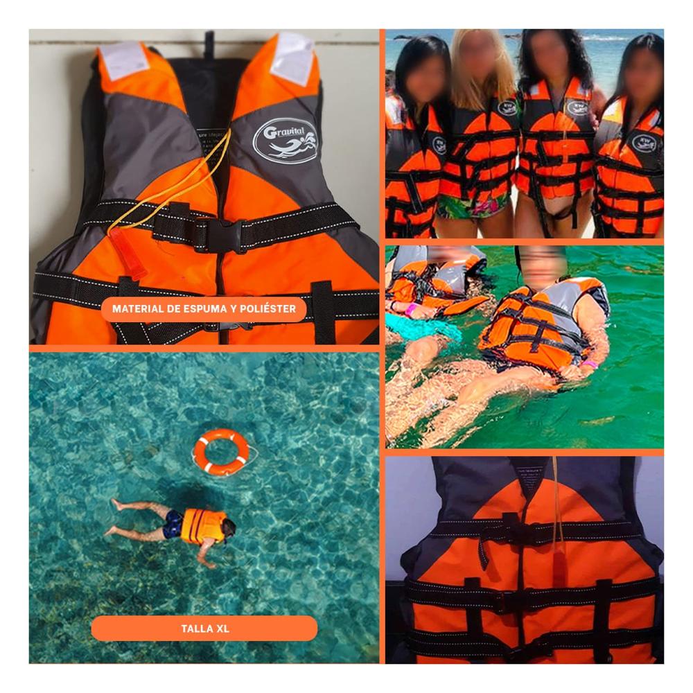 Inflable Seguro MG-L50 Talla XL Anaranjado Chaleco para Actividades Acuaticas Y+Post It