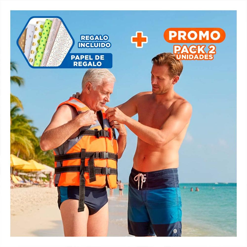 Pack2 Inflable Adulto MG-L50 Talla L Chaleco Seguro para Juegos en Agua Y+Papel Regalo