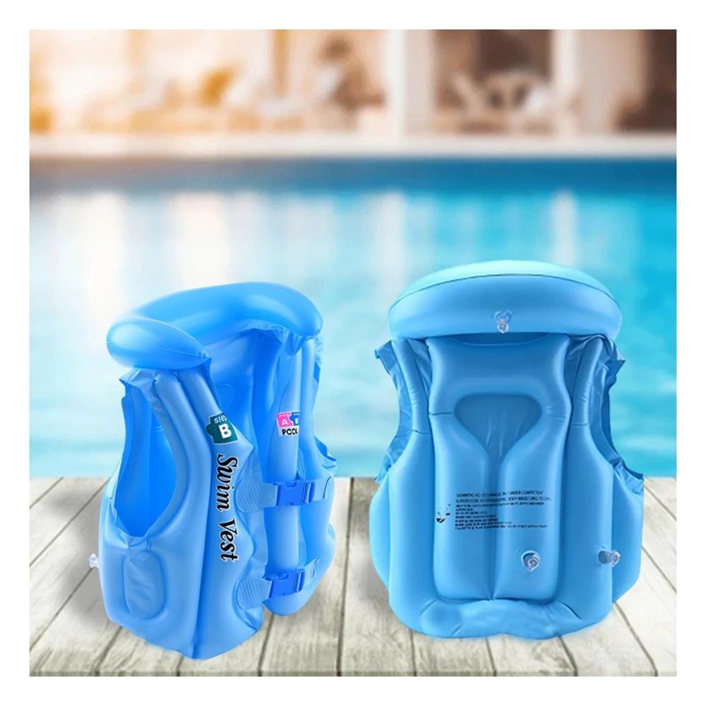 Chaleco Salvavidas Inflable MG-4001A Celeste Seguro para Niños y Adultos