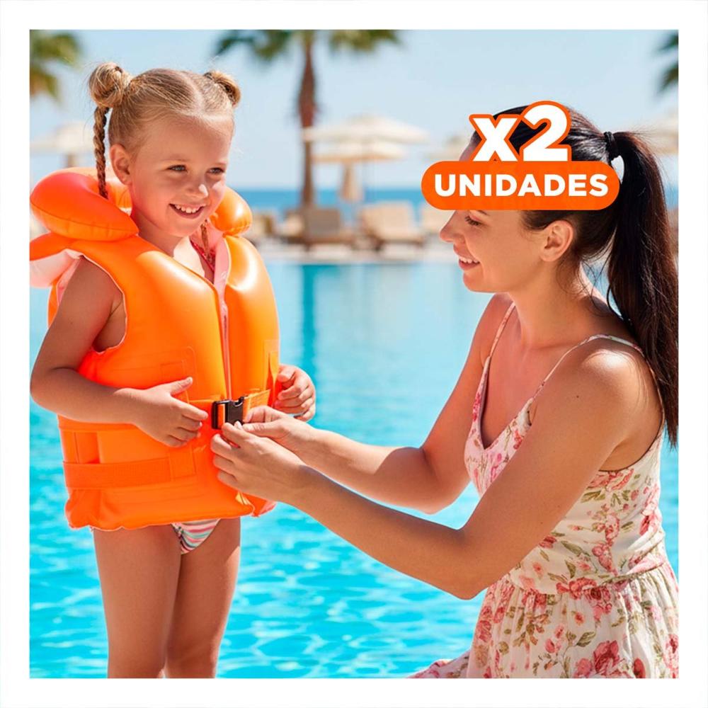 Pack2 Protector Flotante 58671np 50x47 CM Chaleco para Diversión Activa Y+Regalo Sticker