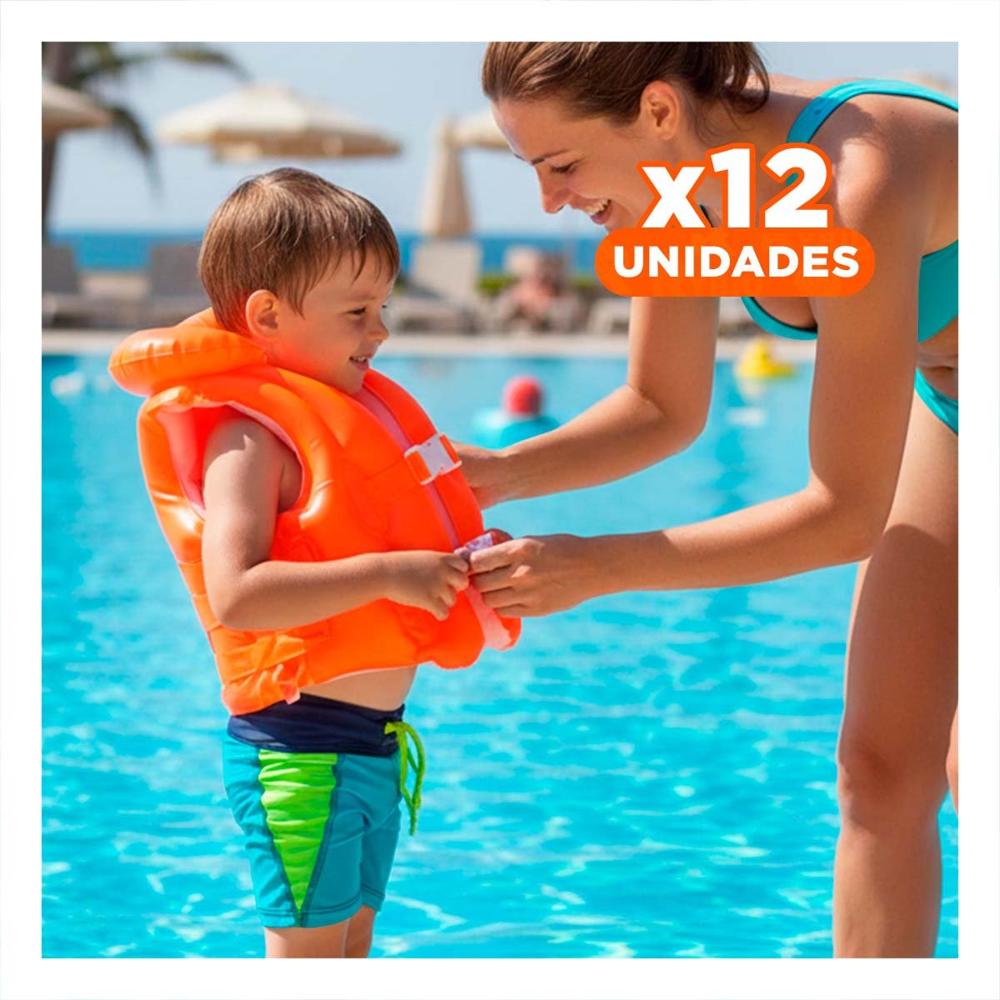 Pack12 Flotador Infantil Seguro 58671np 50x47 CM Chaleco para Diversión