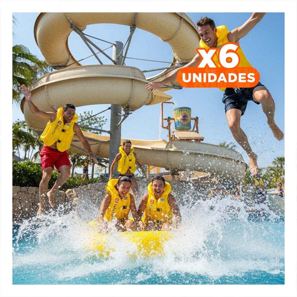 Pack6 Chaleco Seguro Infantil MG-4001A Amarillo para Piscina y Lago Y+Regalo Sticker