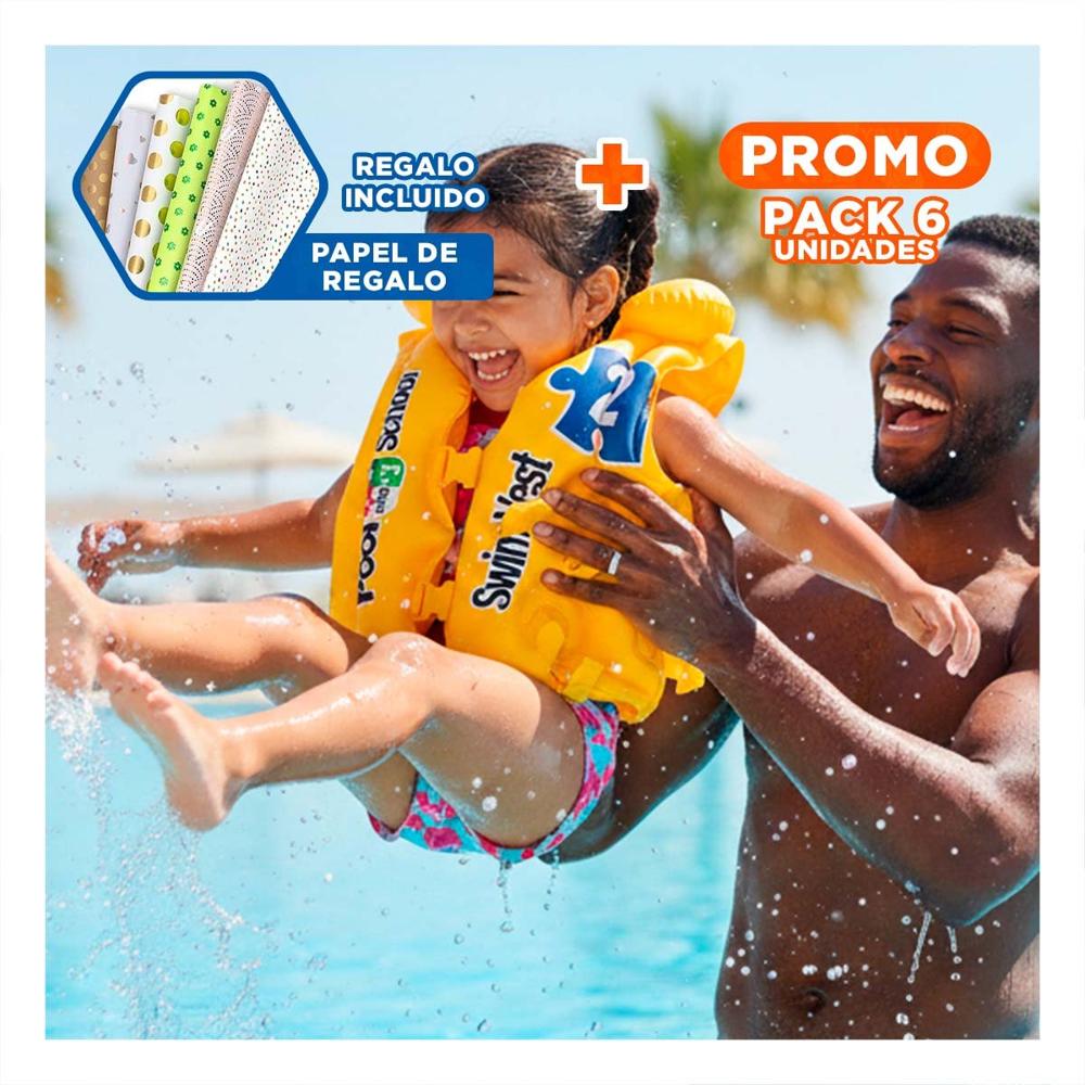 Pack6 Protector Infantil Acuático 58660EU 51x46 CM Chaleco para Niñas Y+Papel Regalo