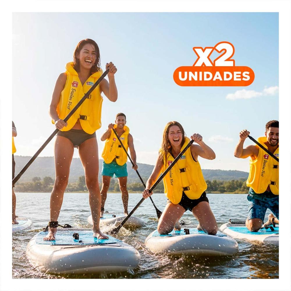 Pack2 Protector Flotante MG-4001A Amarillo Chaleco para Diversion Activa Y+Regalo Sticker