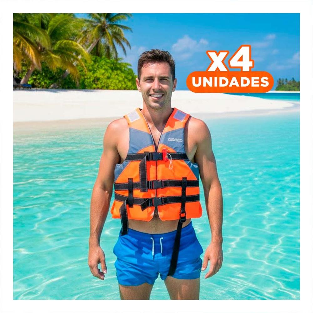Pack4 Chaleco Acuatico Adulto MG-L50 Talla L para Piscina y Playa