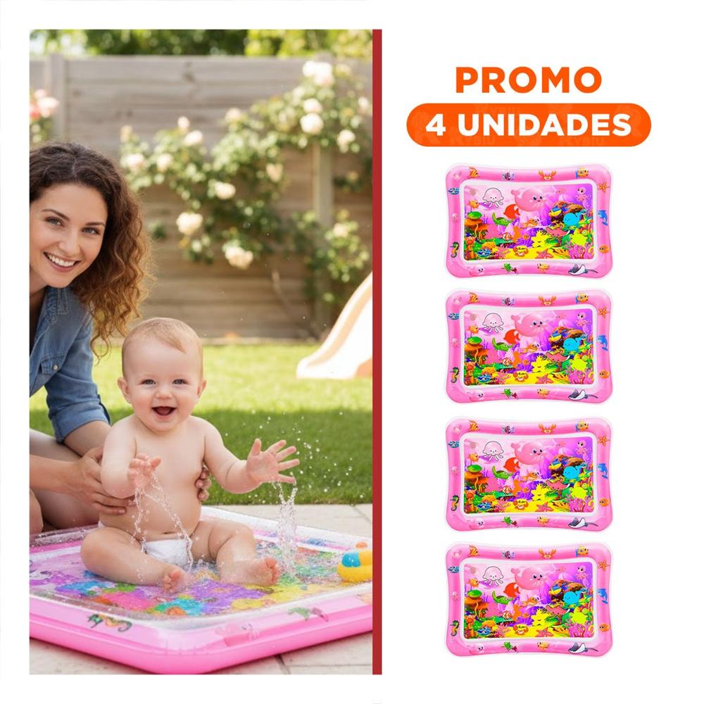 Pack4 Centro Inflable con Agua para Bebes Rosado para Juego y Aprendizaje Y+Regalo Sticker