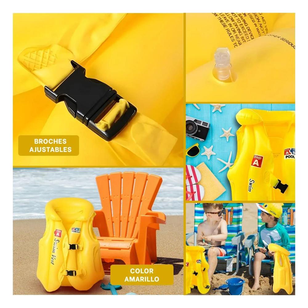 Inflable Seguro MG-4001A Amarillo Chaleco para Juegos Acuaticos Y+Post It Inflable Seguro MG-4001A Amarillo Chaleco para Juegos Acuaticos Y+Post It