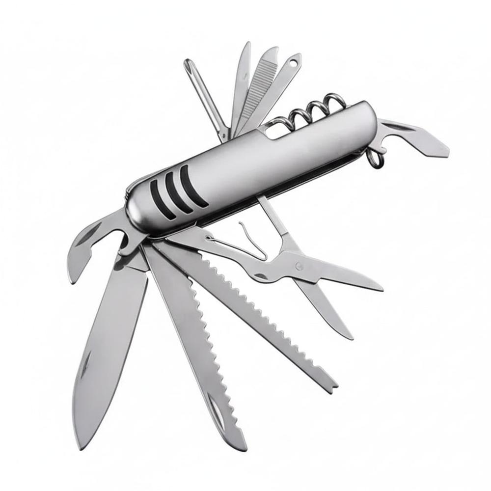 Herramienta Multiusos 11 en 1 Plegable de Acero Inoxidable Compacta Diseño Portátil Metálico