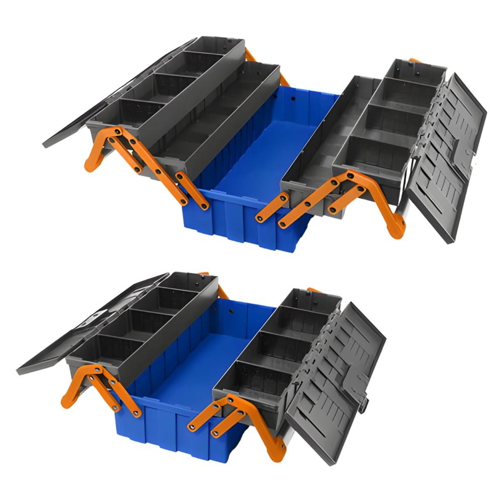 Juego de 2 piezas de cajas de herramientas de plástico Wadfow WTB4308 Juego de 2 piezas de cajas de herramientas de plástico Wadfow WTB4308