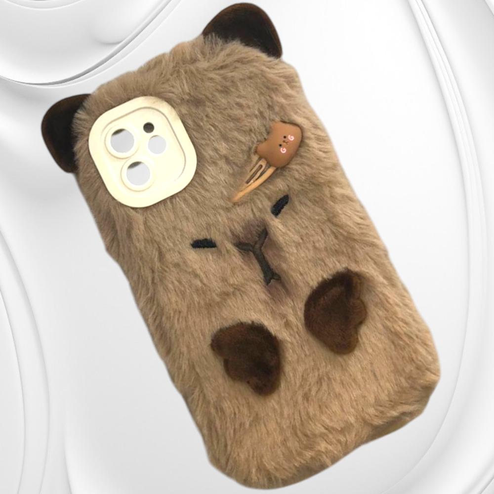 CASE IPHONE 11 CAPIBARA FORRO PELUCHE
