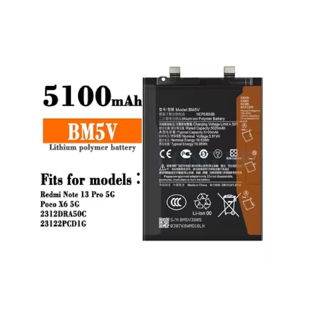 BATERIA NOTE 13 PRO - 13T - 14T - X6 PRO - M6 PRO BM5T NUEVO
