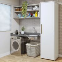 Armario Multiusos para Lavandería Kary Blanco 1 Puerta RyR MUEBLES