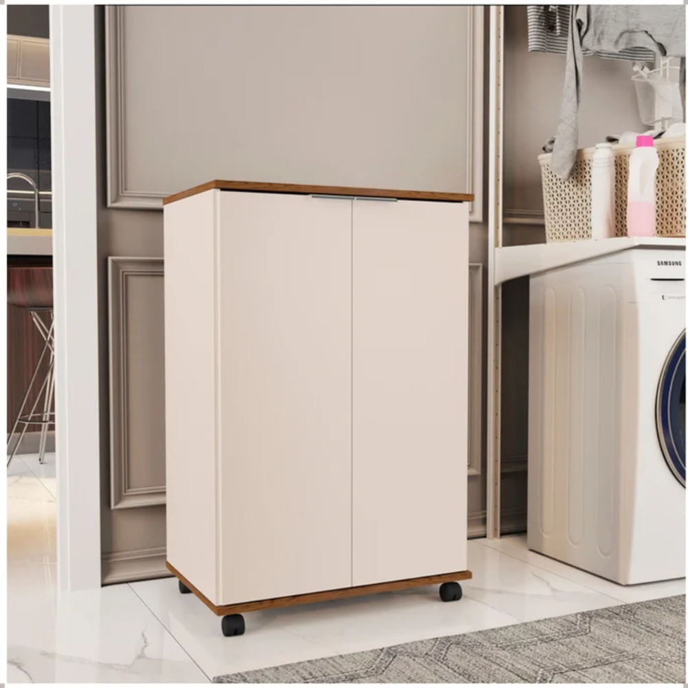 Armario Multiusos para Lavandería Tome Capri y Marrón 2 Puertas RyR MUEBLES Armario Multiusos para Lavandería Tome Capri y Marrón 2 Puertas RyR MUEBLES