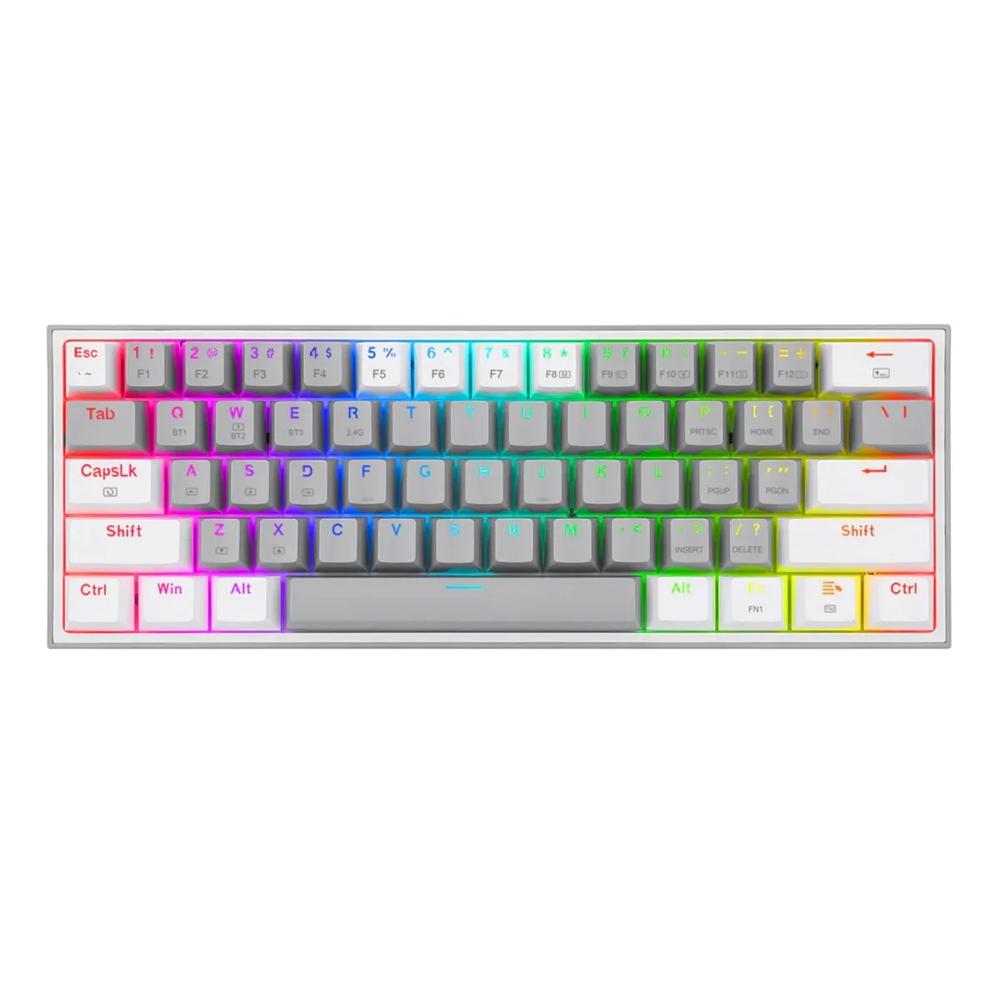 TECLADO MECÁNICO Gamer Redragon FIZZ PRO Wireless. Spanish K616-RGB-GW GREY - WHITE