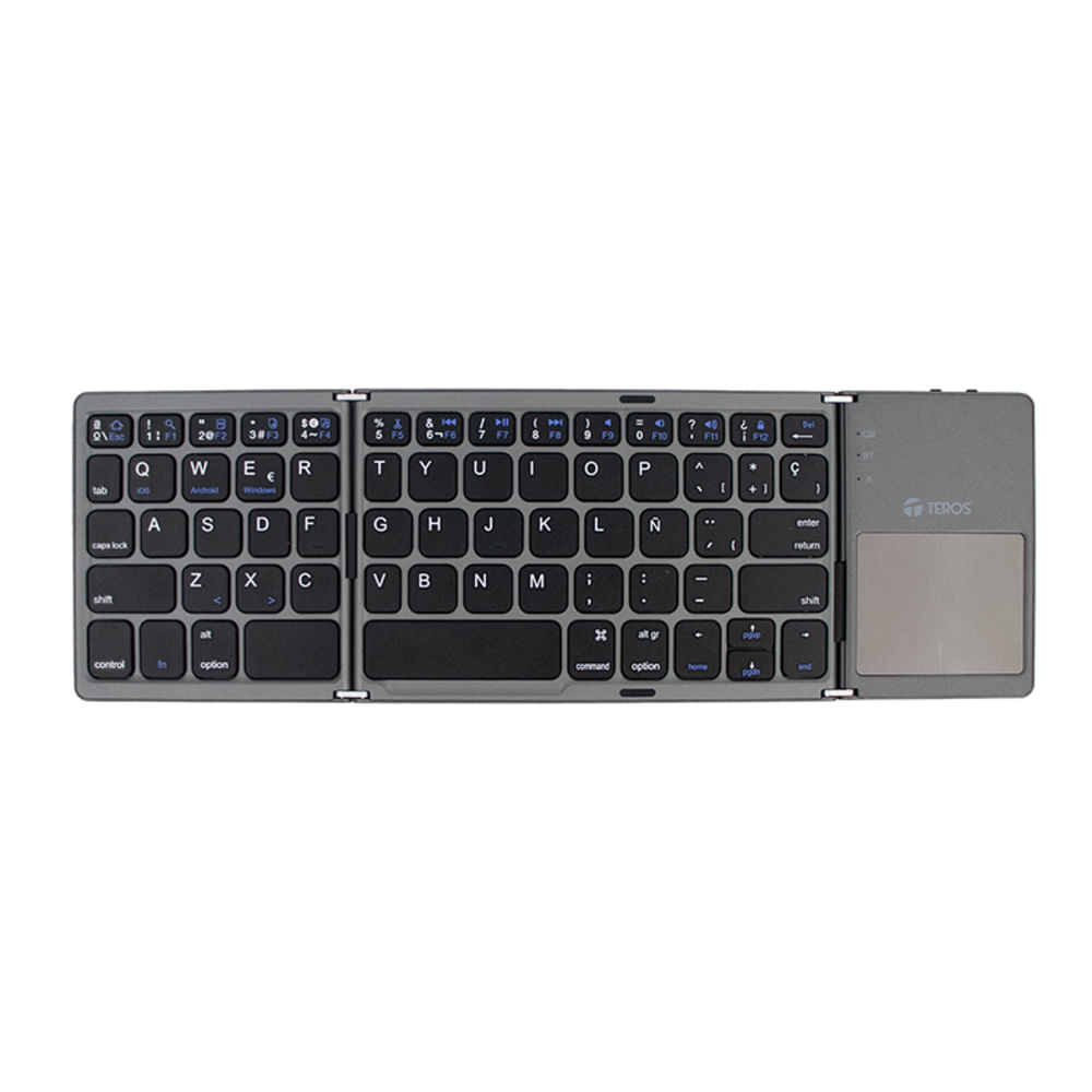 TECLADO INALÁMBRICO PLEGABLE TEROS TE-4075S BLUETOOTH COLOR GRIS