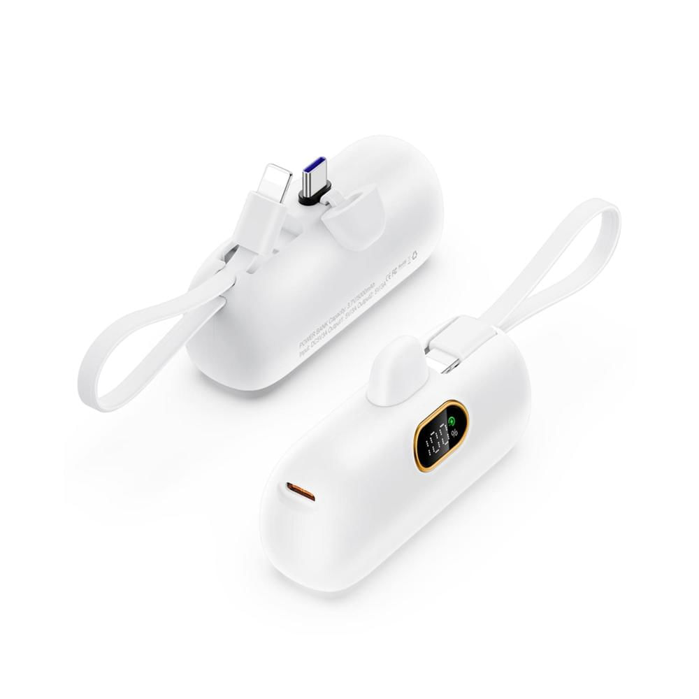 Mini Cargador Portátil Demgel D-E2028 para Android y iPhone 6500 mAh PD 25W Blanco