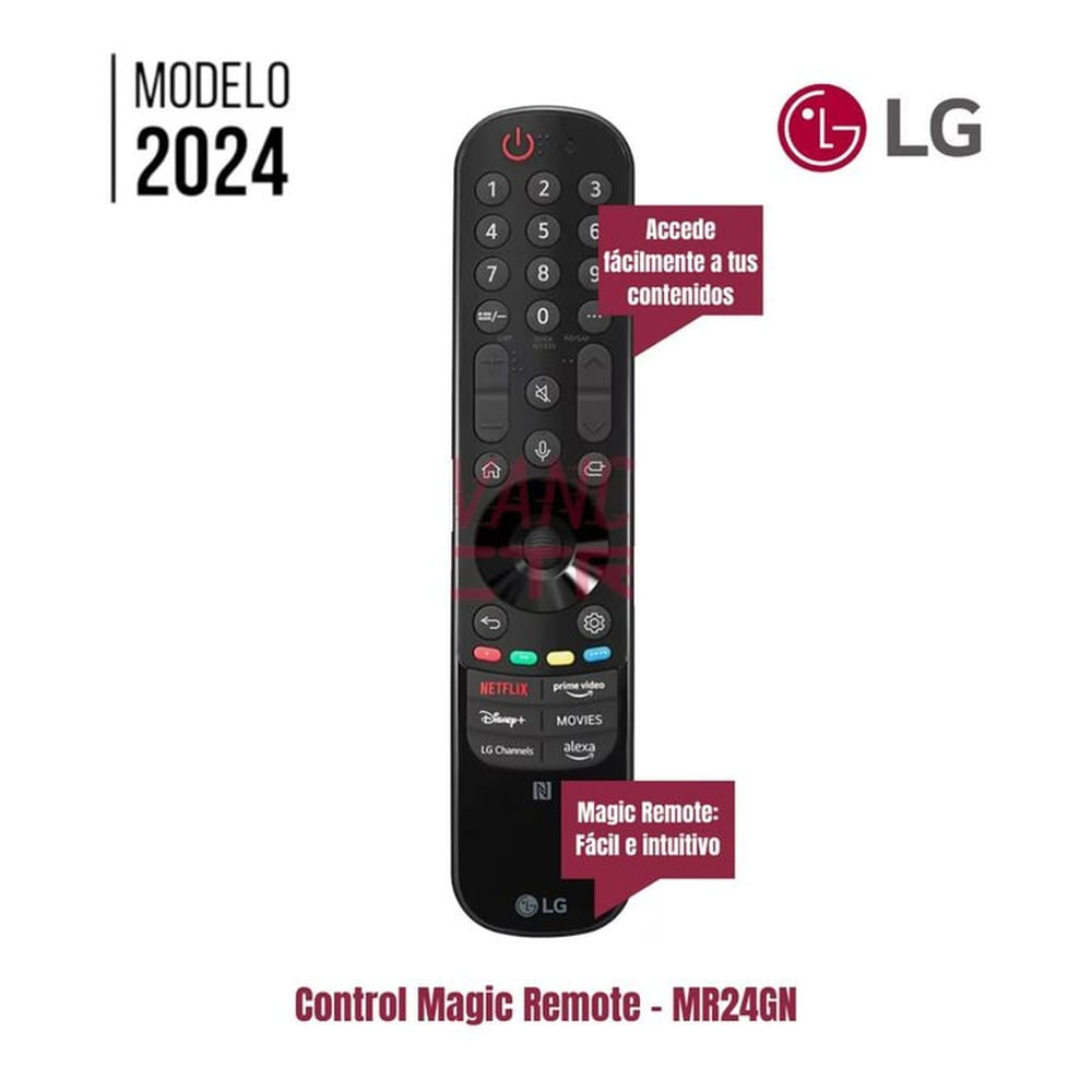 Control LG Magic Remote MR24GN con Botón Alexa y LG Channels - Modelo 2024