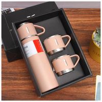 Termo de Acero Inoxidable Bebidas Frías y Calientes de 500 ml 3 Tazas Rosado