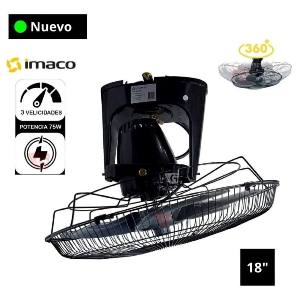 Ventilador de techo Imaco OCF7919 Orbital 75 Watts Negro