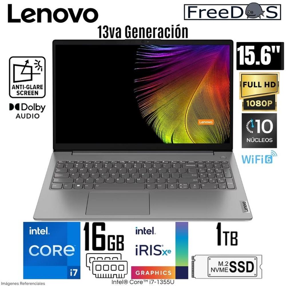 Laptop Lenovo V15 G4 IRU Intel Core i7-1355U 16GB RAM 1TB SSD 15.6  FHD Free Dos - 83A100ESLM