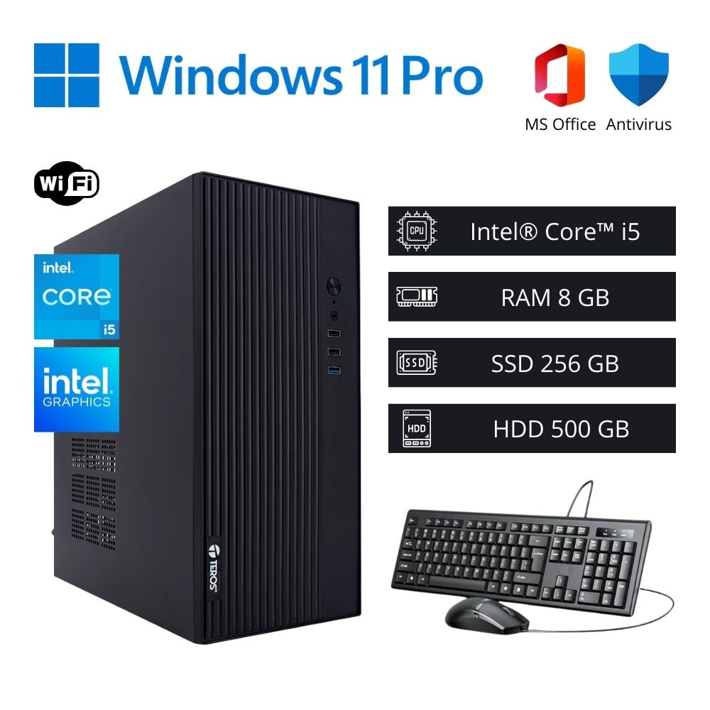 Computadora PC Intel Core i5 3,60 GHz 8GB RAM 256GB SSD 500GB HDD WiFi