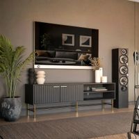 Mesa de TV 55'' Haruto Negro | Masiva Home