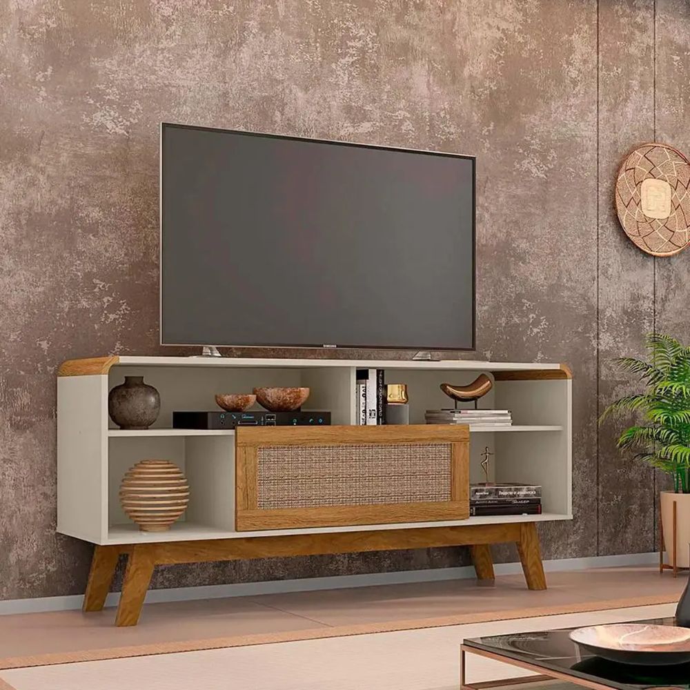 Mesa de TV 55'' Nobuya Beige y Marrón | Masiva Home