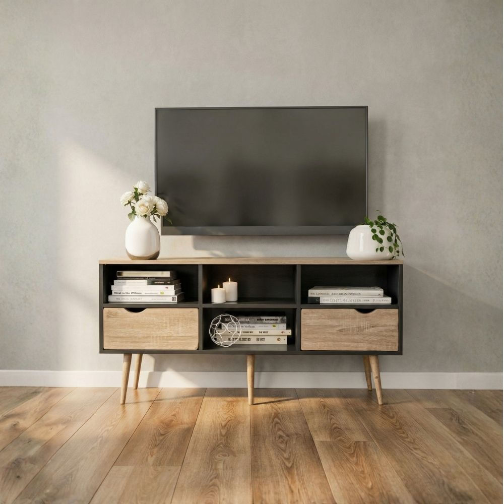 Mesa de TV 55'' Ale Negro y Beige | Masiva Home