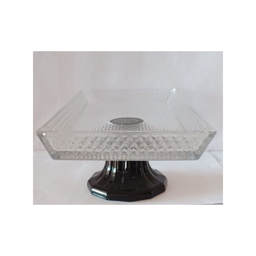 Bandeja de Vidrio con Pedestal para Piqueos o Torta