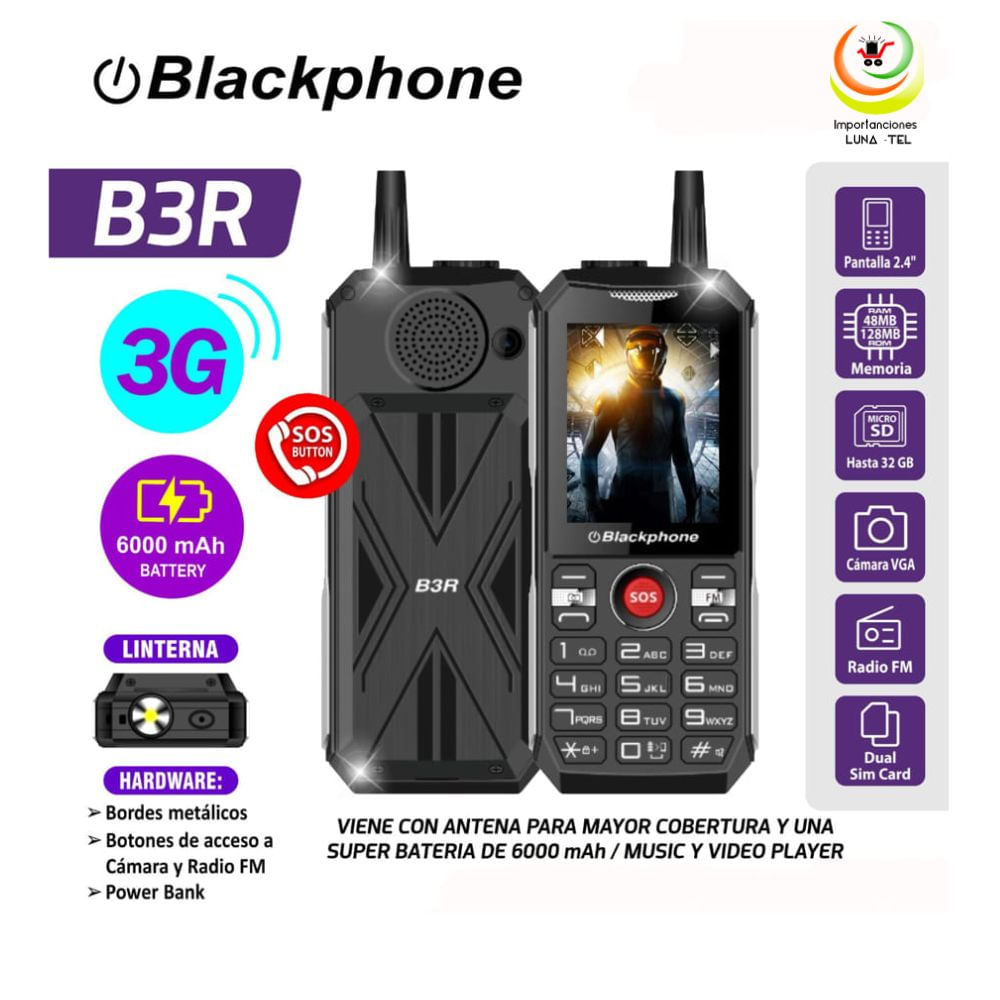 CELULAR BASICO BLACKPHONE B3R 3G DUAL SIM - NEGRO