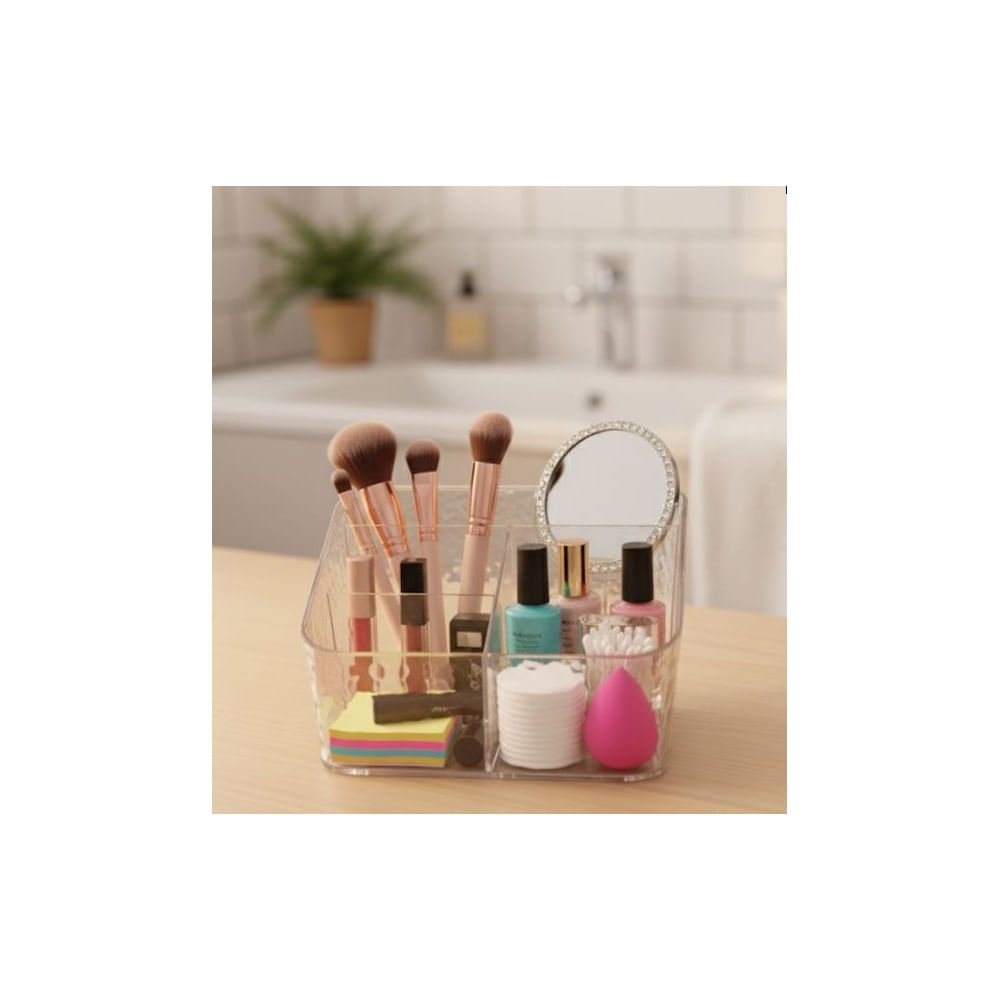 pack x 2 Caja Organizadora de  Acrilico Multiuso 4 Div