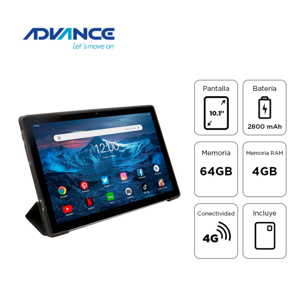 TABLET ADVANCE SMARTPAD SP5706 10.1"" WXGA IPS T310 4GB RAM 64GB ANDROID 13 GRIS