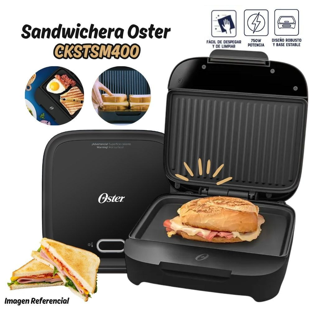 Sandwichera Oster Compacta con Platos Hondos - CKSTSM400