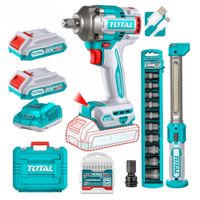 Combo Llave de Impacto 405Nm + Dados y Linterna Total TOSLI23056