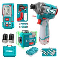 Nivel Láser 12 Líneas + Atornillador de Impacto y Medidor Laser Total TOSLI250886
