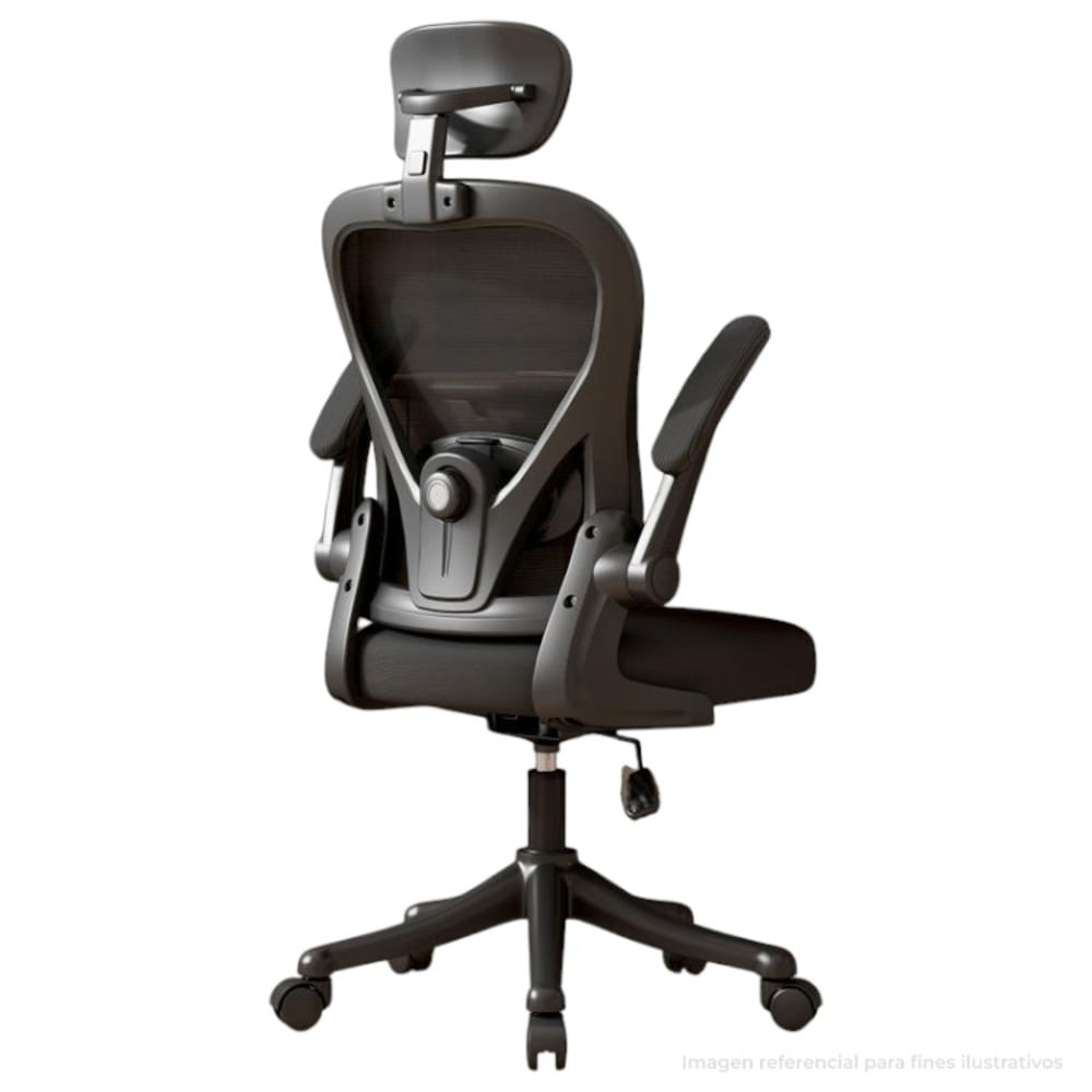 Silla Ergonómica con Reposacabeza Integrado Negro