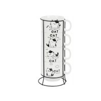 Juego de 4 Tazas  Apilables con soporte de metal