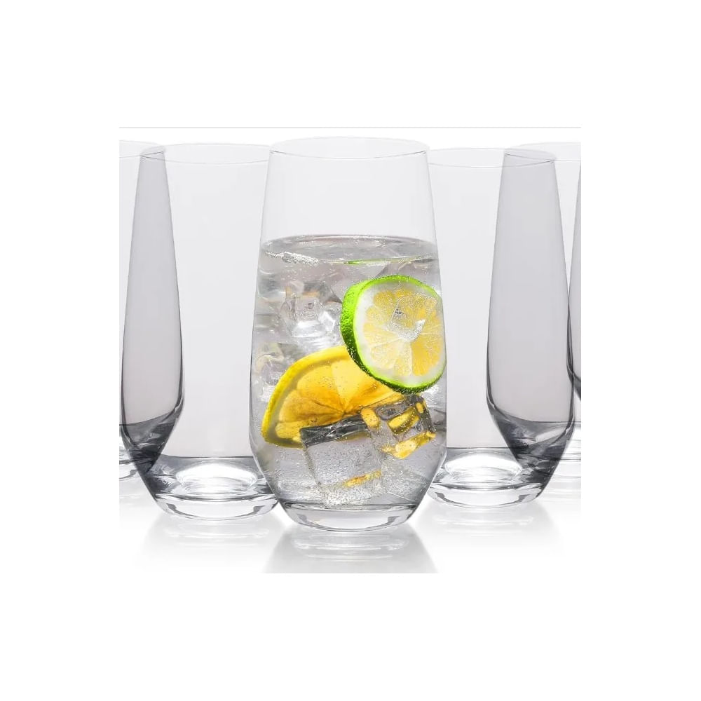 Set x 6 Vasos Alto de Vidrio de 500ml