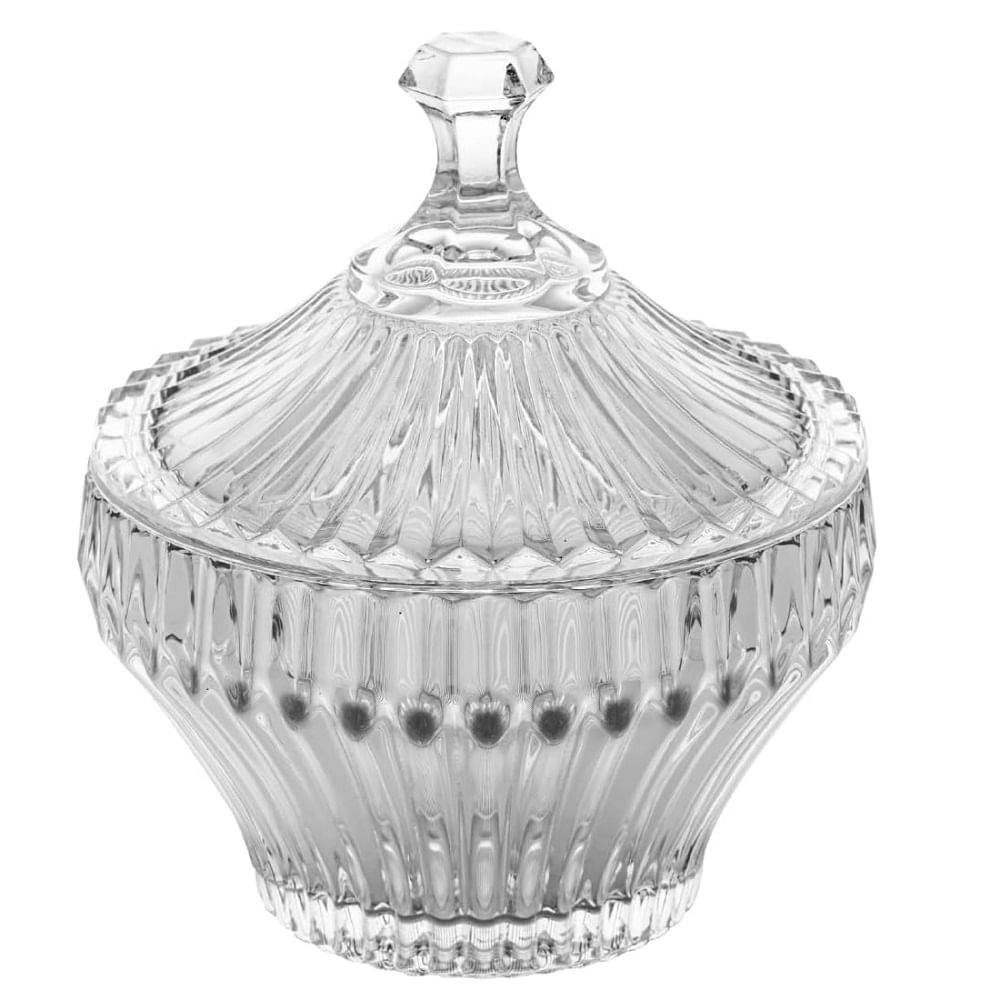 Bowl de Vidrio Recipiente para Dulces con Tapa