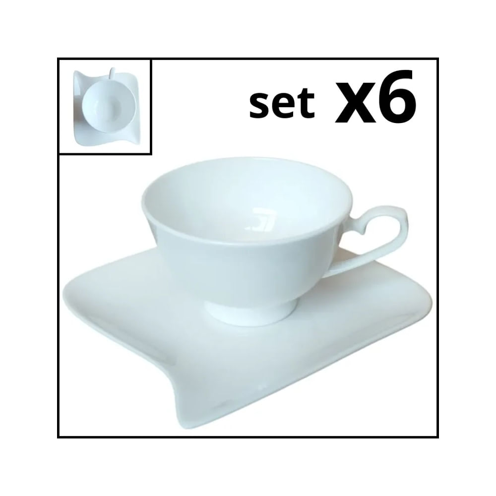 set de 6 Tazas y 6 Platillo Estilo Europeo