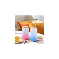 Pack X 2 Vasos de Vidrio Borosilicato con Tapa de Bambu Y cañita.